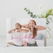 Neon Pink Making Spirituosen Helle Alberne Weihnac Einladung (Stehend Vorderseite)