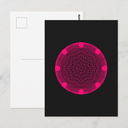 Neon Pink Mandala Postcard - Anpassbar Postkarte (Vorne/Hinten)