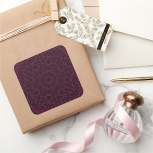 Neon Pink Mandala Square Sticker - Anpassbar