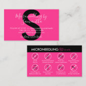Neon Pink Microneedling Aftercare Postinstruktion Visitenkarte (Vorne/Hinten)