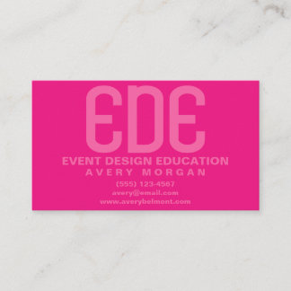 Neon Pink Minimal Visitenkarte