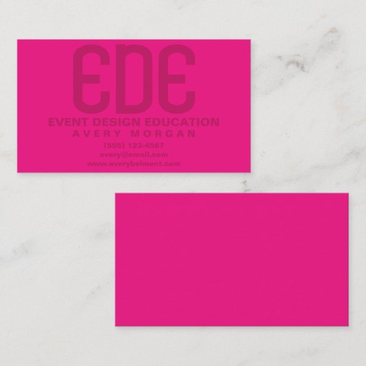 Neon Pink Minimal Visitenkarte (Vorne/Hinten)