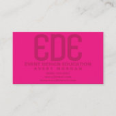 Neon Pink Minimal Visitenkarte (Vorderseite)