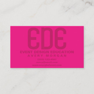 Neon Pink Minimal Visitenkarte
