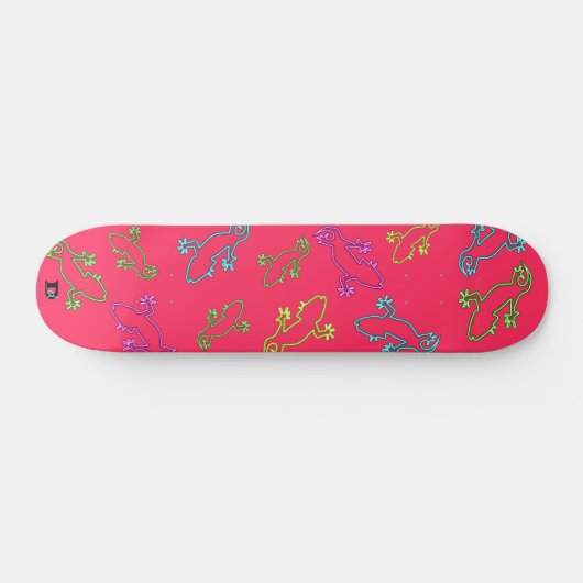 Neon Pink mit Neon Lizards D Brand Skateboard (Horizontal)