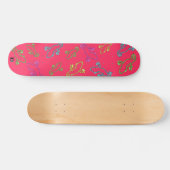 Neon Pink mit Neon Lizards D Brand Skateboard (Horizontal)
