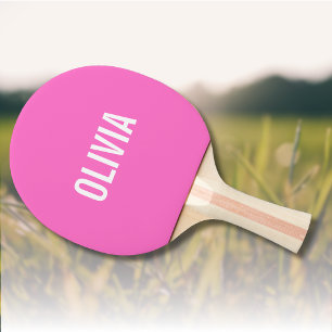 Neon Pink Moderner Name Trendy Minimalistisch Tischtennis Schläger