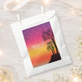 Neon Pink Ombre Tropical Tree Sunset Beach Geschenktütchen (Ausgeschnitten)
