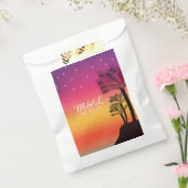 Neon Pink Ombre Tropical Tree Sunset Beach Geschenktütchen (Versiegelt)