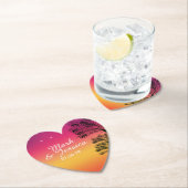 Neon Pink Ombre Tropical Tree Sunset Beach Untersetzer (Vor Ort)