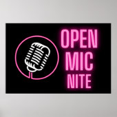 Neon Pink Open Mic Nite Poster (Vorne)