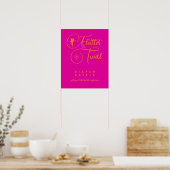 Neon Pink Orange Minimalistisch Fairy Diaper Raffe Poster (Küche)