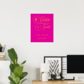Neon Pink Orange Minimalistisch Fairy Drinks Poster (Heimbüro)