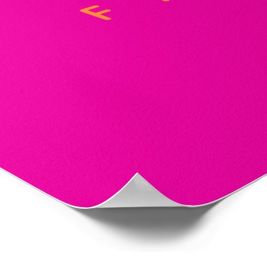 Neon Pink Orange Minimalistisch Fairy Favoriten Poster (Ecke)