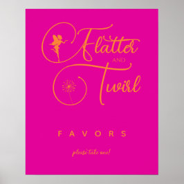 Neon Pink Orange Minimalistisch Fairy Favoriten Poster