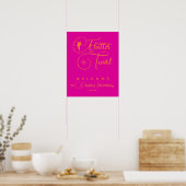 Neon Pink Orange Minimalistisch Fairy Welcome Post Poster (Küche)