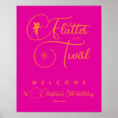 Neon Pink Orange Minimalistisch Fairy Welcome Post Poster (Vorne)