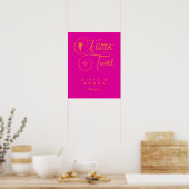 Neon Pink Orange Minimalistische Fairy Geschenke u Poster (Küche)