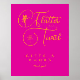 Neon Pink Orange Minimalistische Fairy Geschenke u Poster