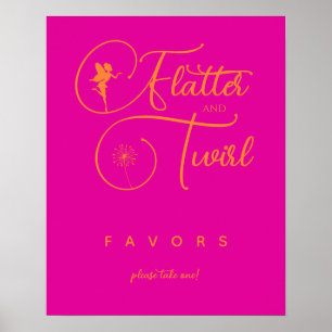 Neon‑Pink‑Orange Minimalistische Feen‑Geschenke Poster