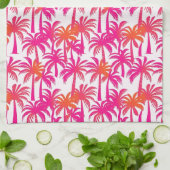 Neon Pink Orange Palm Tree Ibiza Geschirrtuch (Gefaltet)