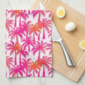 Neon Pink Orange Palm Tree Ibiza Geschirrtuch (Viertel Falte)