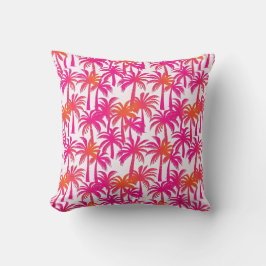 Neon Pink Orange Palm Tree Ibiza Kissen