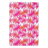 Neon Pink Orange Palm Tree Ibiza Monogram Mini Klemmbrett (Rückseite)