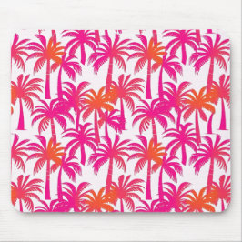 Neon Pink Orange Palm Tree Ibiza Mousepad