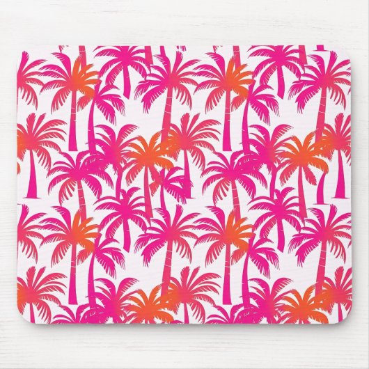 Neon Pink Orange Palm Tree Ibiza Mousepad (Vorne)