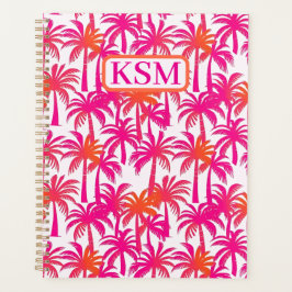 Neon Pink Orange Palm Tree Ibiza Planer