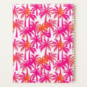 Neon Pink Orange Palm Tree Ibiza Planer (Rückseite)