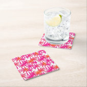 Neon Pink Orange Palm Tree Ibiza Rechteckiger Pappuntersetzer (Vor Ort)