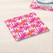 Neon Pink Orange Palm Tree Ibiza Rechteckiger Pappuntersetzer (angewinkelt)