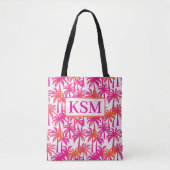 Neon Pink Orange Palm Tree Ibiza Tasche (Vorderseite)