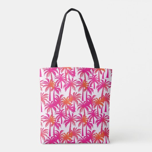 Neon Pink Orange Palm Tree Ibiza Tasche (Rückseite)