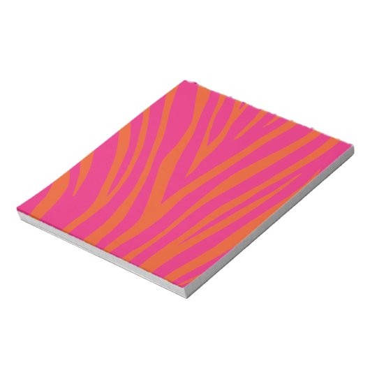 NEON PINK ORANGE ZEBRA STRIPES BACKGROUNDS WALLPAP NOTIZBLOCK (Rotiert)