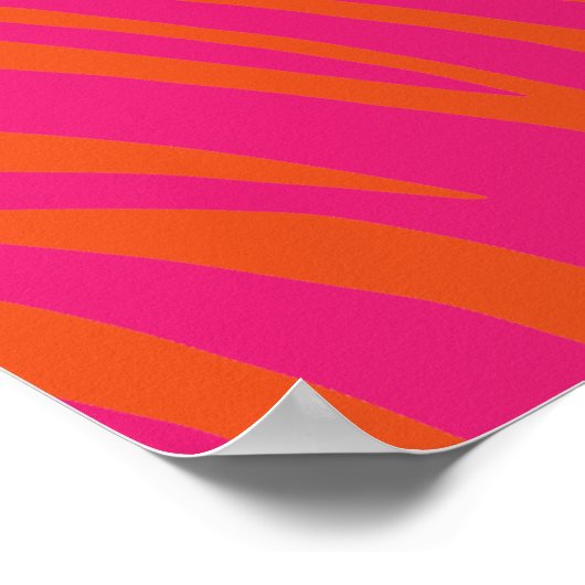 NEON PINK ORANGE ZEBRA STRIPES BACKGROUNDS WALLPAP POSTER (Ecke)