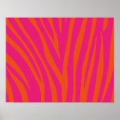 NEON PINK ORANGE ZEBRA STRIPES BACKGROUNDS WALLPAP POSTER (Vorne)