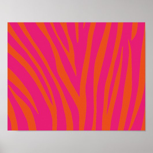 NEON PINK ORANGE ZEBRA STRIPES BACKGROUNDS WALLPAP POSTER (Vorne)