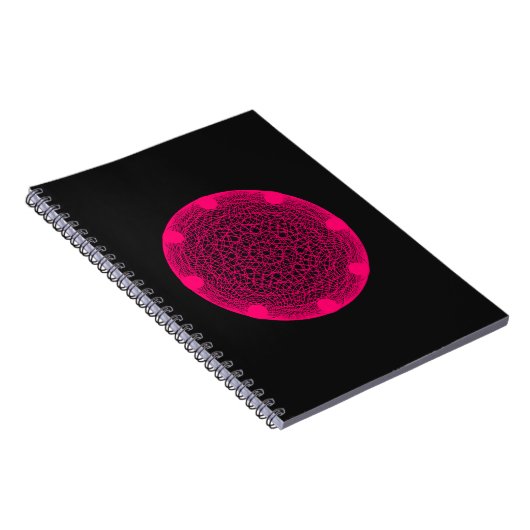 Neon Pink Orb Spiral Notebook - Anpassbar Notizblock (Rechte Seite)