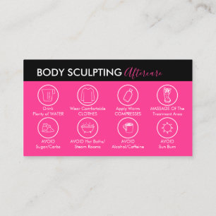 Neon Pink Post Body Sculpting Nachsorge Visitenkarte