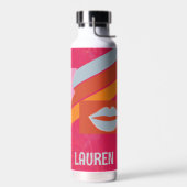 Neon Pink Preppy Strip Trinkflasche (Links)