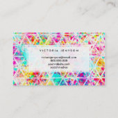 Neon Pink Rainbow Aquarellmuster Visitenkarte (Rückseite)