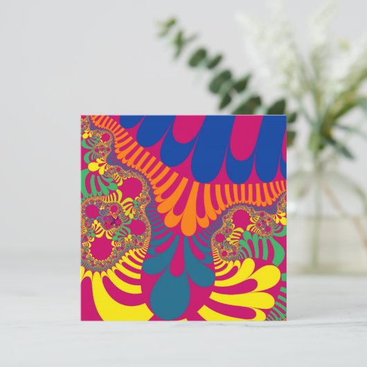 Neon Pink Rainbow Mod Einladung (Stehend Vorderseite)