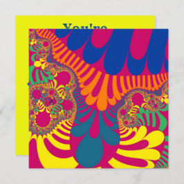 Neon Pink Rainbow Mod Einladung