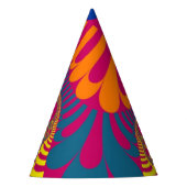 Neon Pink Rainbow Mod Party Hat Partyhütchen (Vorderseite)