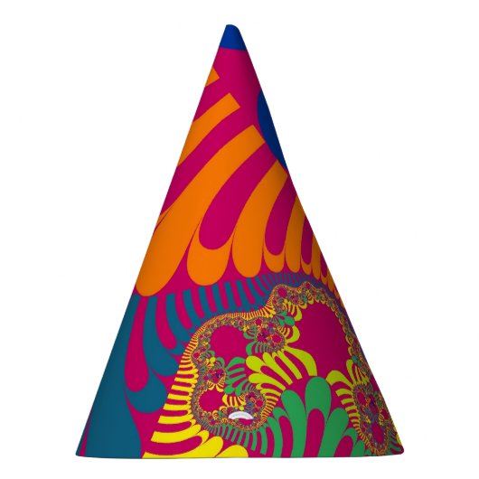 Neon Pink Rainbow Mod Party Hat Partyhütchen (Rechts)