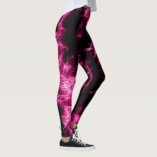 Neon Pink Rave Star Leggings (Rechts)