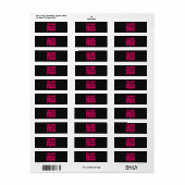 Neon Pink Return Labels (schwarz) - Anpassbar (Vorne)